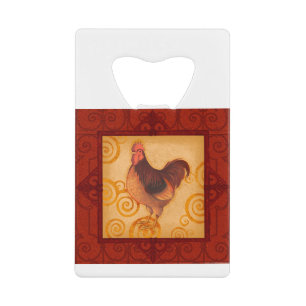 VIV55 Rooster 3.tif Credit Card Bottle Opener