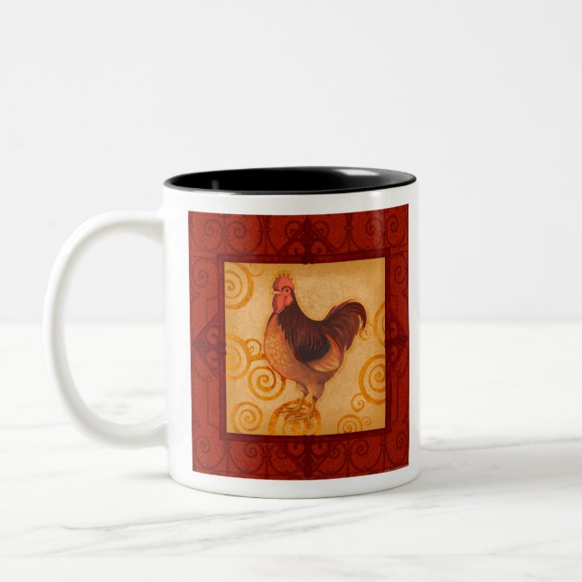 VIV55 Rooster 3.tif Two-Tone Coffee Mug (Left)