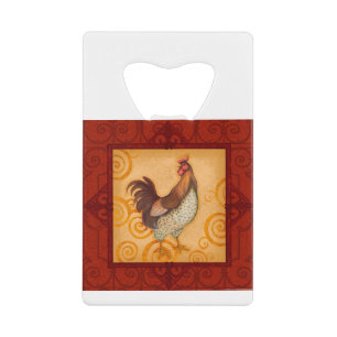VIV56 Rooster 4.tif Credit Card Bottle Opener