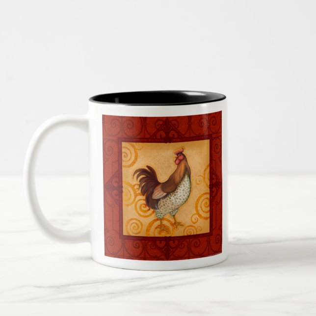 VIV56 Rooster 4.tif Two-Tone Coffee Mug (Left)