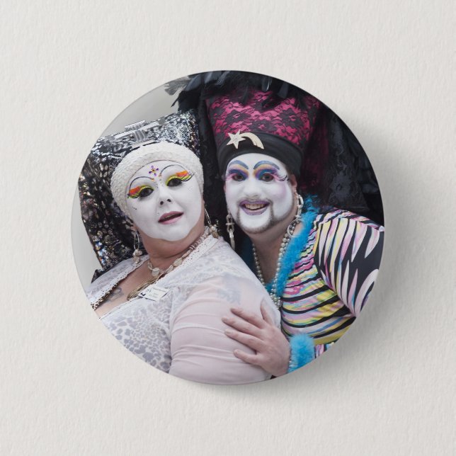 Viv and DeManda 2 Inch Round Button (Front)