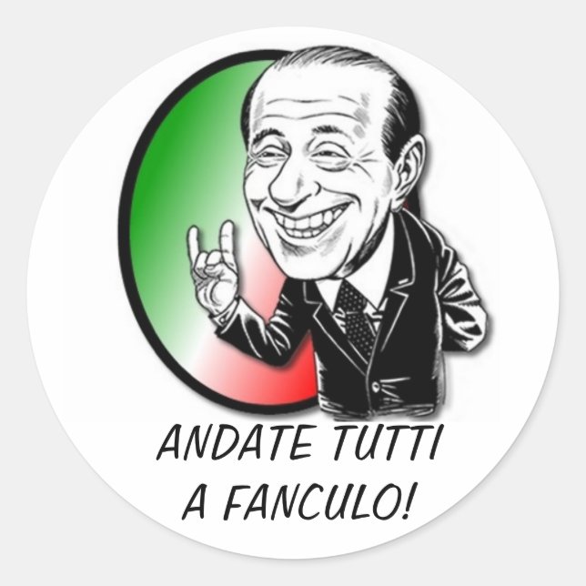 VIVA BERLUSCONI ! CLASSIC ROUND STICKER (Front)