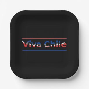 Viva Chile - Proud Chilean Flag Art Paper Plate