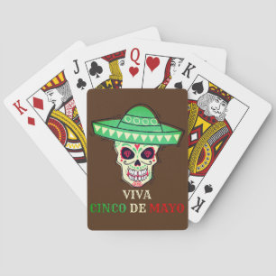 VIVA CINCO DE MAYO funny skull party gift idea     Playing Cards