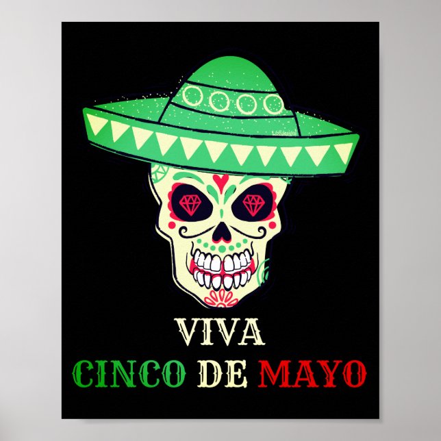 VIVA CINCO DE MAYO funny skull party gift idea     Poster (Front)