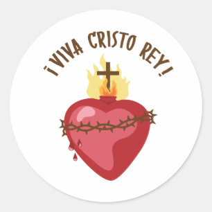 Viva Cristo Rey Classic Round Sticker