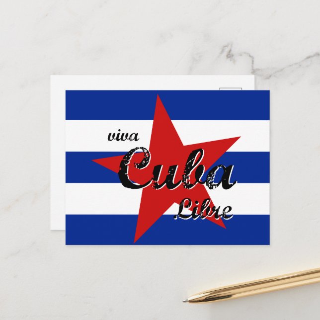 Viva Cuba Libre, Havana, Fidel Castro, Che Guevara Postcard (Front/Back In Situ)