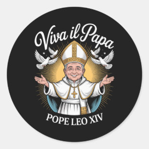Viva Il Papa Pope Leo Xiv 1  Classic Round Sticker