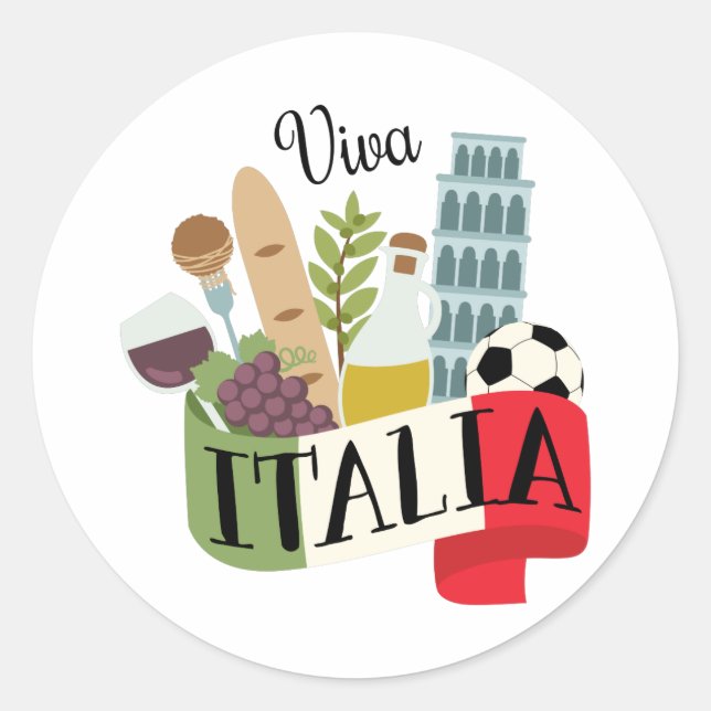 Viva Italia Classic Round Sticker (Front)
