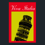 Viva Italia Leaning Tower of Pisa Travel Pop Art Poster<br><div class="desc">Vintage Travel Photography Digital Artworks - Pop Art Style Old Photo of Tower of Pisa. European  Mediterranean Cities Tourictic Images & Pictures.</div>
