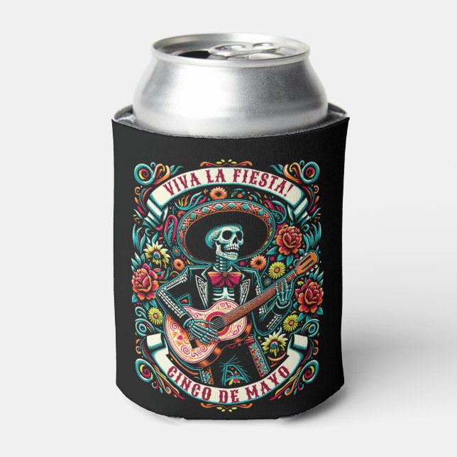 Viva La Fiesta! Cinco de Mayo design Can Cooler (Can Front)