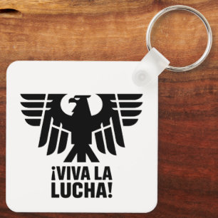 ¡Viva La Lucha!Bold Eagle Union Symbol Protest Art Keychain