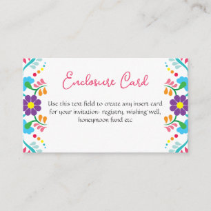 Viva la Novia Mexican Despedida Bash Bridal Shower Enclosure Card