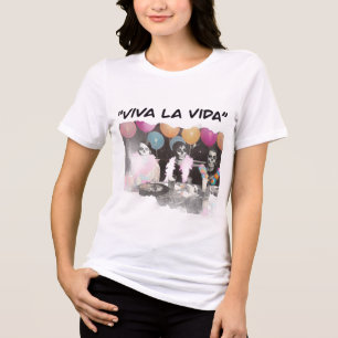 Viva La Vida Skeleton Party T-Shirt Tri-Blend Shirt