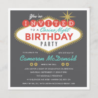 Viva Las Vegas Birthday Invitation