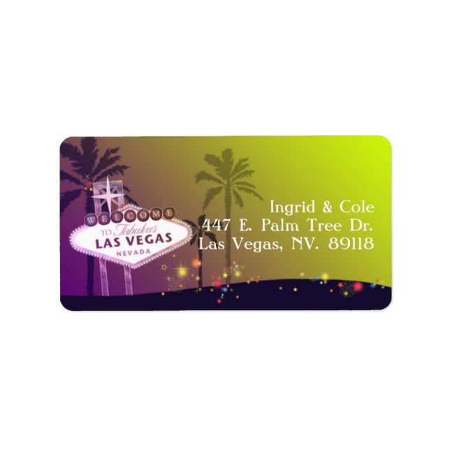 Viva Las Vegas Destination Wedding Address Label (Front)