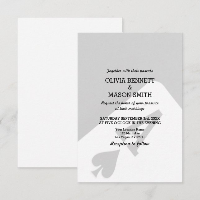 Viva Las Vegas Destination Wedding Invitation (Devant / Derrière)