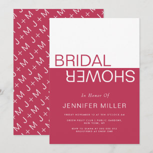 Viva magena color block wedding bridal shower invitation