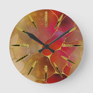 Viva Magenta Abstract 2023 Round Clock