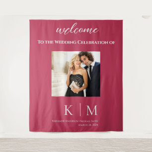 Viva Magenta and White-Photo-Wedding- Tapestry