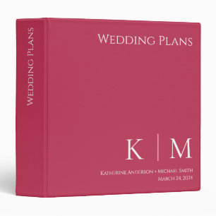 Viva Magenta and White-Wedding Plans- Binder