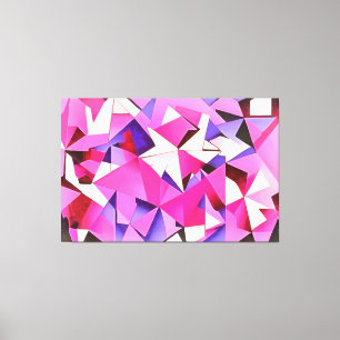 Viva Magenta Geometric Hydrangea Abstract Art Canvas Print