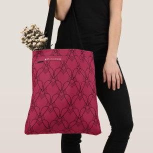 Viva Magenta Heart Pattern Colouring Go-Bag Tote