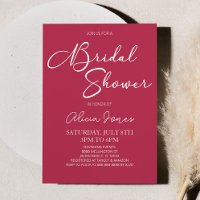 Viva Magenta Minimal Elegant Bridal Shower