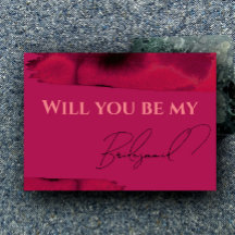 Viva Magenta, Modern be bridesmaid proposal 