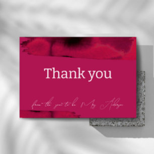 Viva Magenta Modern Minimalist  Thank You Card
