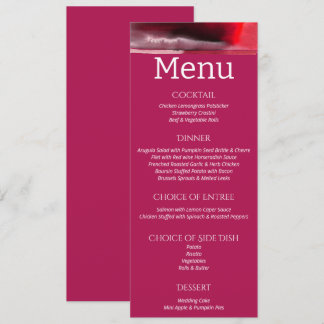 Viva Magenta Modern Wedding   Menu