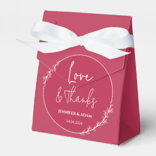Viva Magenta Red Wedding Favour Thank You Bag Favor Box