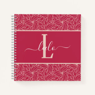 Viva Magenta Trippy Organic Patterned Notebook