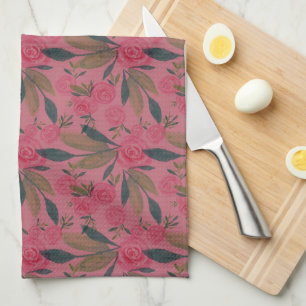 Viva Magenta Watercolor La Rosa Kitchen Towel