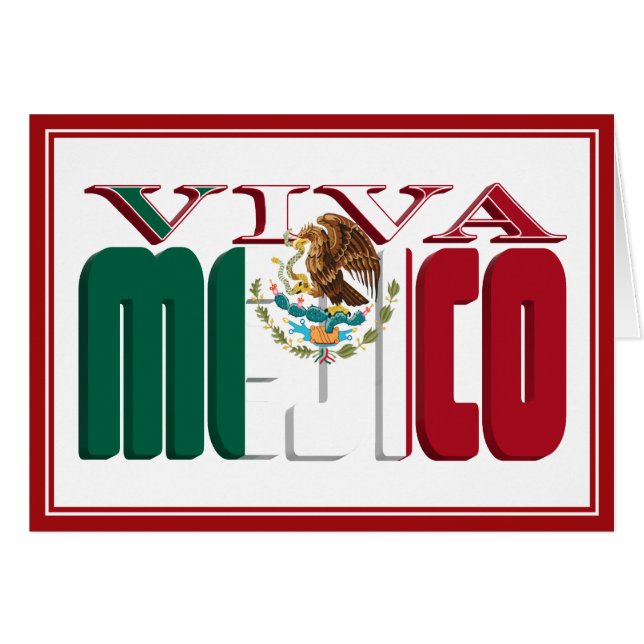 VIVA MEJICO Mexican Flag Text (Front Horizontal)