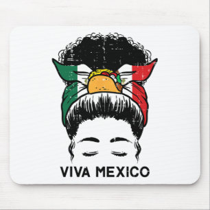 Viva Mexico Black Women Cinco De Mayo Mexican Inde Mouse Pad