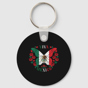 Viva Mexico Butterfly Rose Keychain