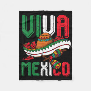 Viva Mexico Cinco De Mayo  Fleece Blanket