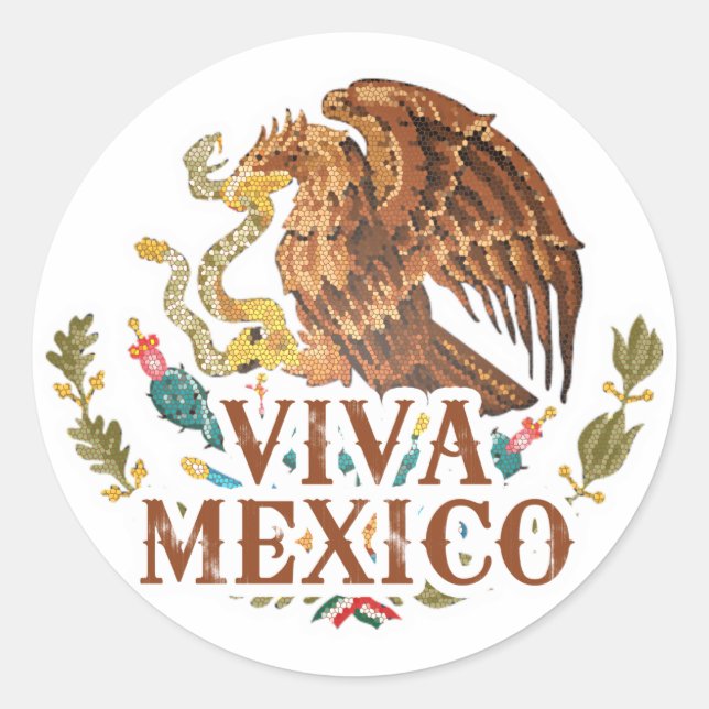 Viva Mexico Classic Round Sticker (Front)