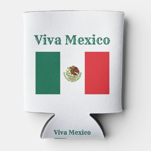 Viva Mexico Flag Can Cooler (Front)
