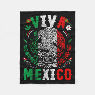 Viva mexico flag mexican independence day men fleece blanket