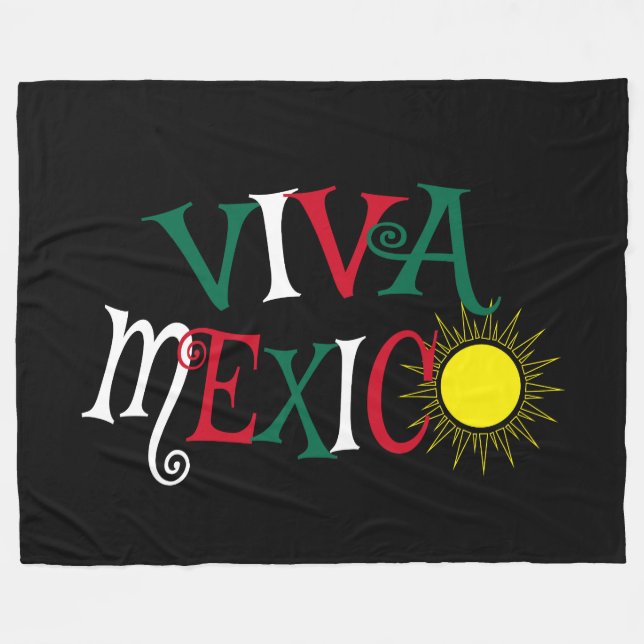 Viva Mexico Fleece Blanket (Front (Horizontal))