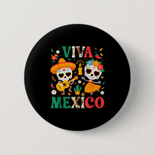 Viva mexico independence day mexican flag fiesta 2 inch round button