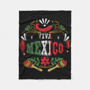 Viva Mexico Mexican Fiesta Cinco De Mayo Fleece Blanket