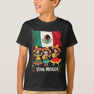 Viva Mexico Mexican Independence Day Guitar Girls  T-Shirt