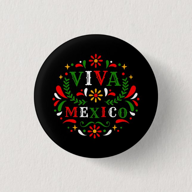 Viva Mexico Mexican independence day - I Love Mexi 1 Inch Round Button (Front)
