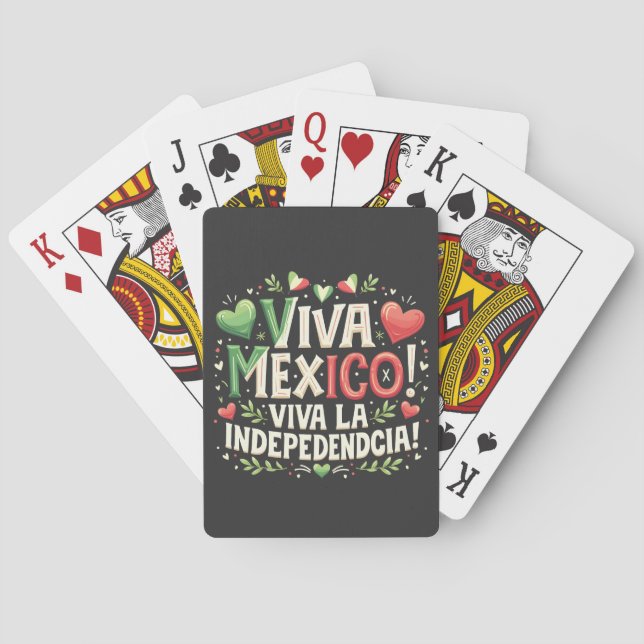 Viva Mexico Mexican independence day  Playing Cards (Back)