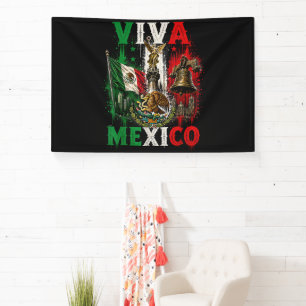 Viva Mexico Mexican Independence Day Retro Banner