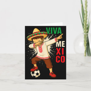 Viva mexico mexican soccer boy dabbing poncho card