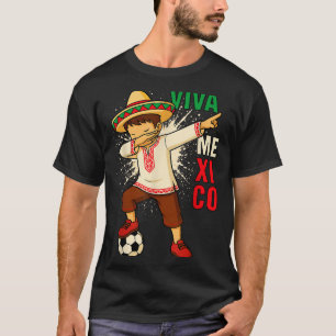 Viva mexico mexican soccer boy dabbing poncho T-Shirt